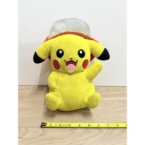 Pokemon‎ Pikachu With Ash's Hat Plush 10" TOMY 2017 Wearing A Hat